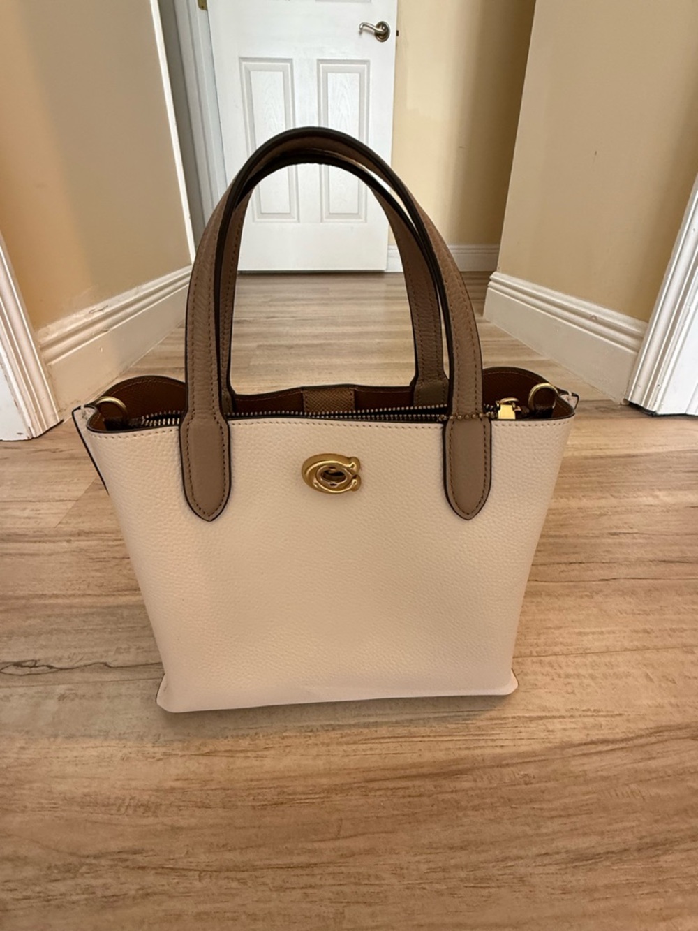 Coach Polished Pebble Leather Willow Tote 24 with Convertible Straps